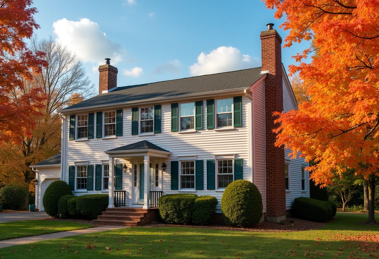 Two-storey home with a restored brick chimney — Shoreline